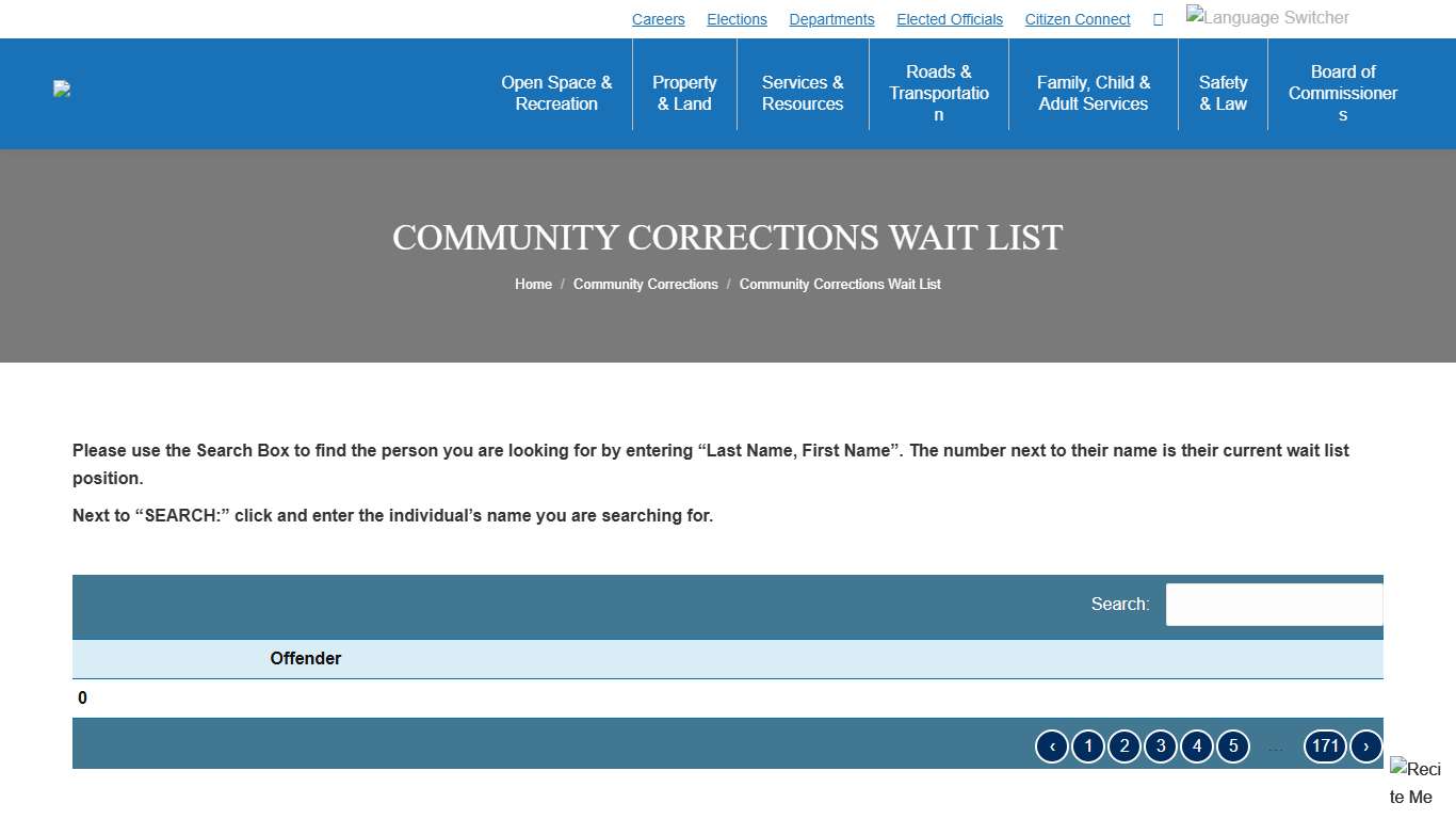 Community Corrections Wait List - El Paso County Justice Services
